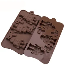 Творческий 1 шт лед решетки плесень коробка для пудинга Силиконовые Робот холодильные шкафы форма для льда лоток торта Кухня Барные инструменты