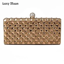 (You Sure Love) de luxe En Verre Diamant Sacs de Soirée Bling Bling Classique Strass or Embrayage sac de mariage de mariée bourse W47