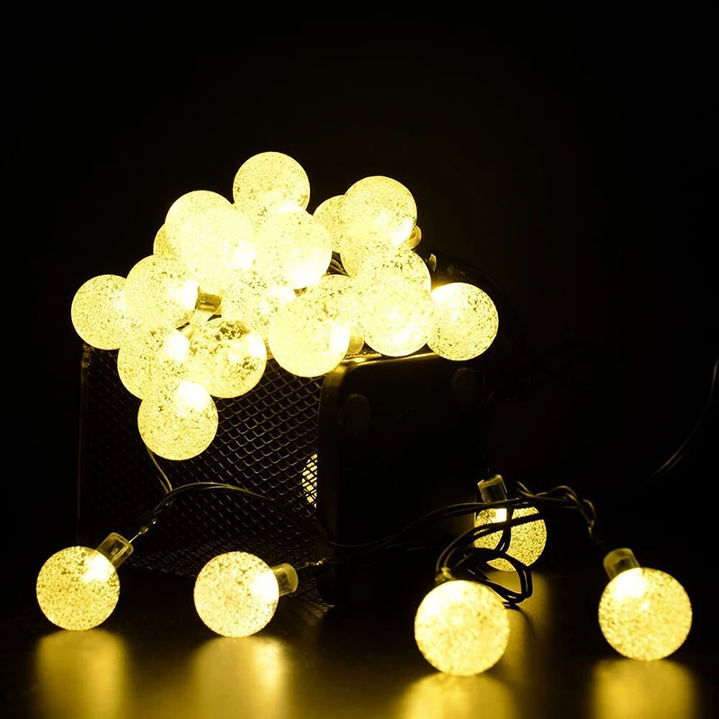 feimefeiyou 4/6M 20/30 LED Solar Bubble String Lights Bulbs Decorative Lights For Christmas Tree Home Wedding Party Decoration feimefeiyou 4/6M 20/30 LED Solar Bubble String Lights Bulbs Decorative Lights For Christmas Tree Home Wedding Party Decoration