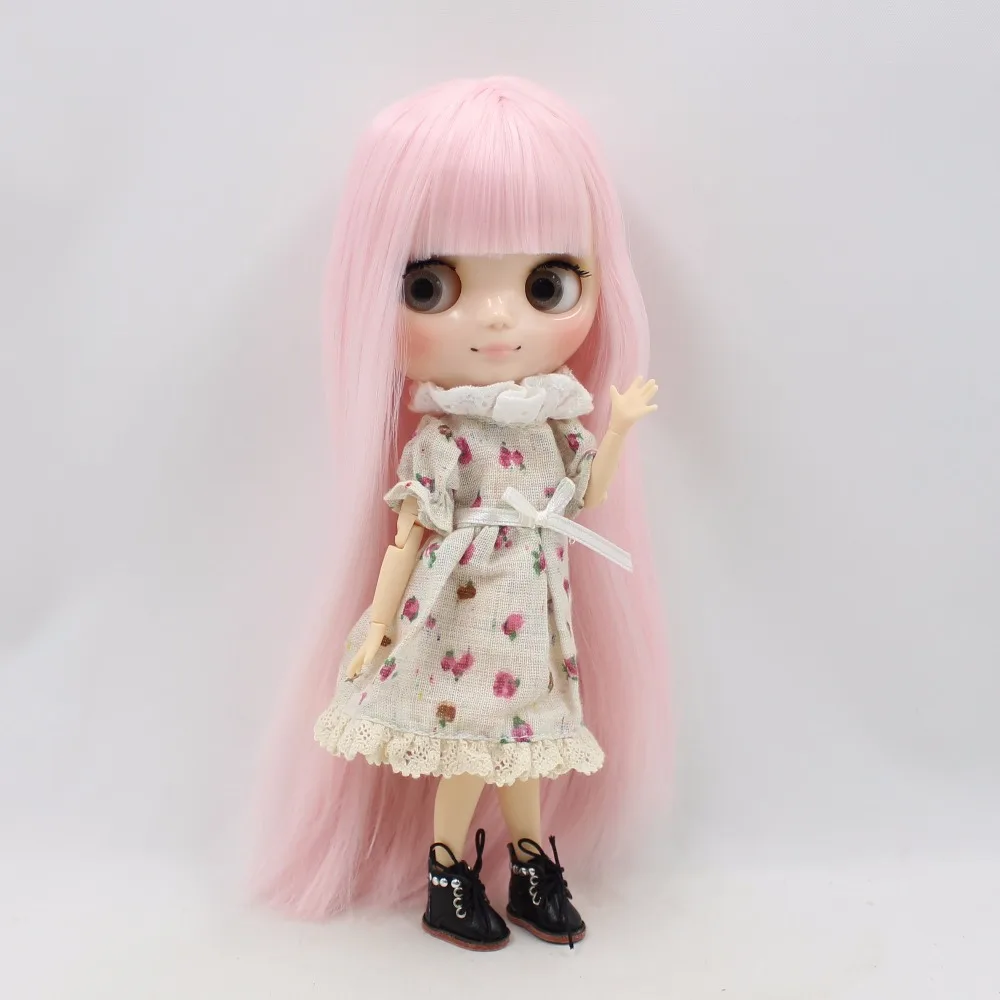 Middie Blythe Boneca com cabelo rosa, cabeça inclinada e Custom Corpo Articulado 2