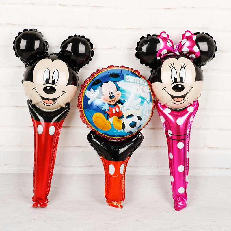 Микки Минни Маус, украшения для дня рождения, воздушные шары, Винни, медведь, алюминиевый жевательный палочка, надувные воздушные шары, 10 шт