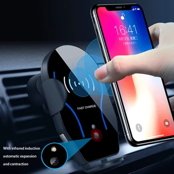 

Qi Wireless Car Charger For iPhone X 8 Samsung S10 S9 S8 Mobile Car Phone Charger Fast Wireless Charger Car Mount holder