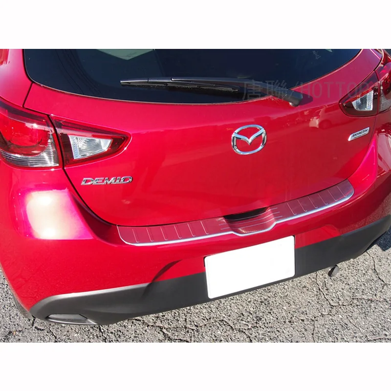 Для Mazda 2 Demio Задний Внешний бампер Защита порога пластина крышка литья хэтчбек 5 дверей
