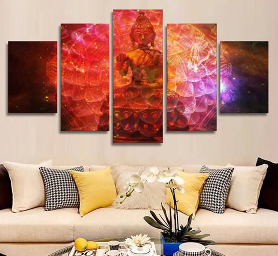 Zen Buddhism Painting diy mosaic 5d diamond painting cross stitch 5pcs