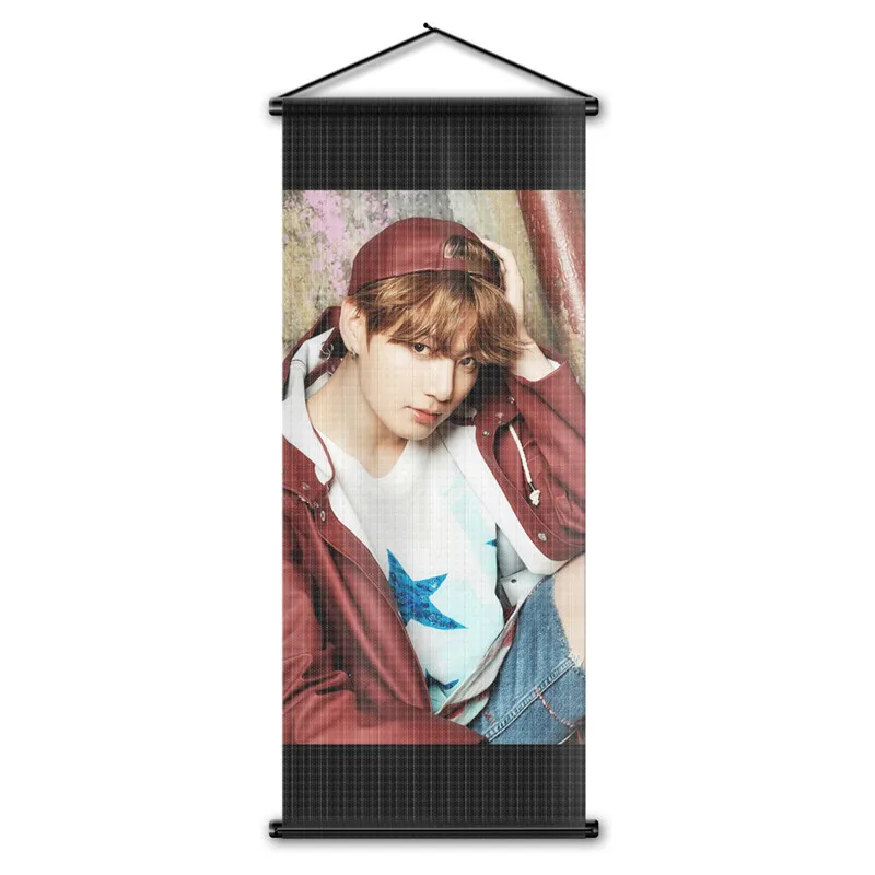 BTS JIN V флаг баннер стены прокрутки Home Decor Bangtan мальчиков СУГА JIMMIN гобелен висит плакат подарки 17,7x43,3 дюймов