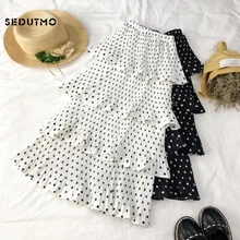 SEDUTMO летние миди шифоновые женские юбки плиссированная юбка-пачка с высокой талией плиссированная Весенняя эластичная Тонкая Повседневная юбка ED798