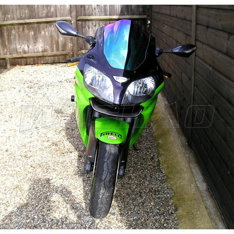 

Motorcycle Double Bubble Windshield WindScreen Screen For For 2005 2006 2007 2008 Kawasaki ZZR600 ZZR 600 ZX600 E J ZX600E Black
