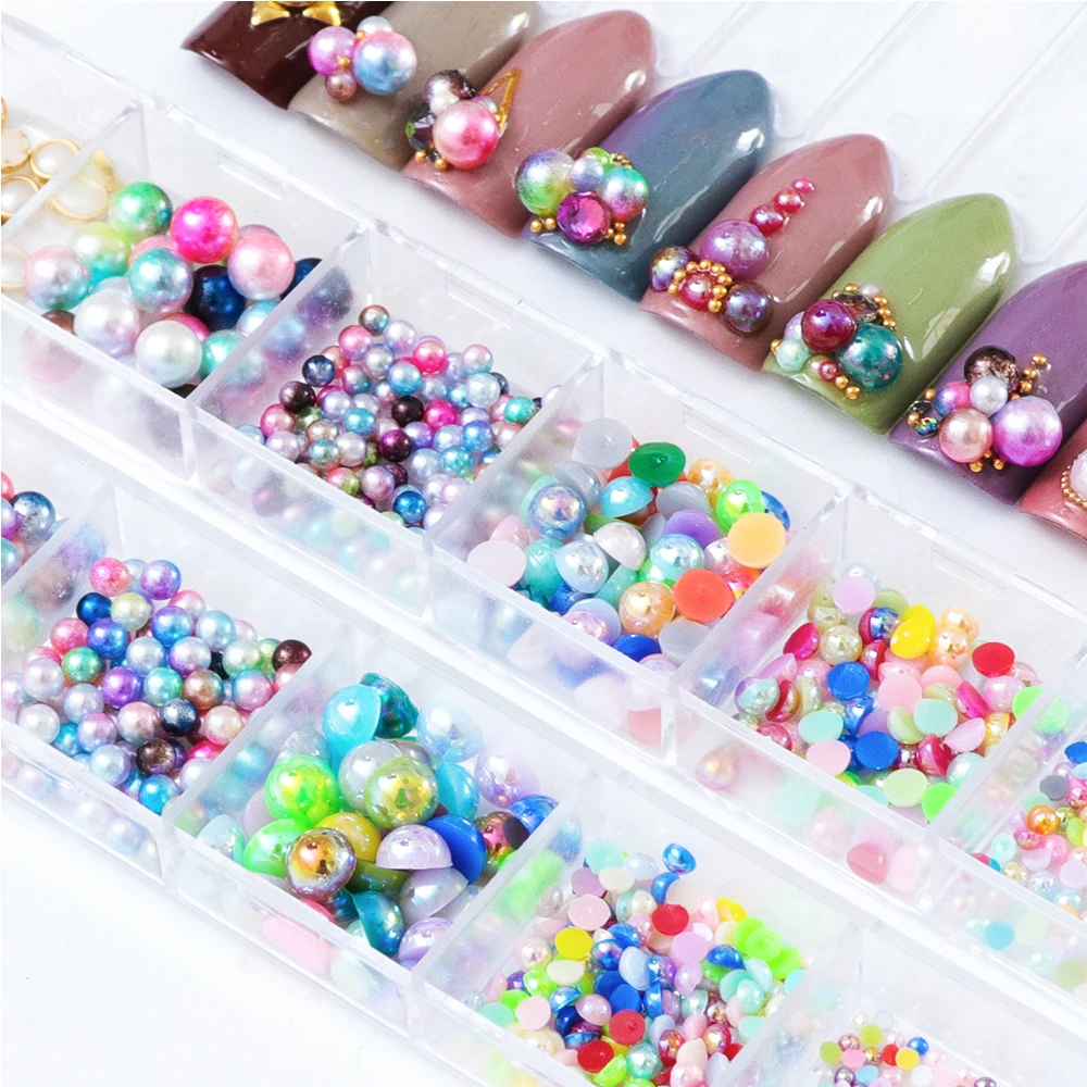 Mermaid Nail Pearl Rainbow Color Set
