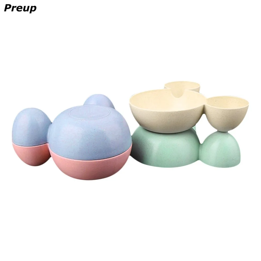 Cute Cartoon Baby Dishes Kids Plastic Rice Bowl Lovely Eco-friendly Fruit Plate Dishes Tableware Baby Lunch Bowl Safety Feeding