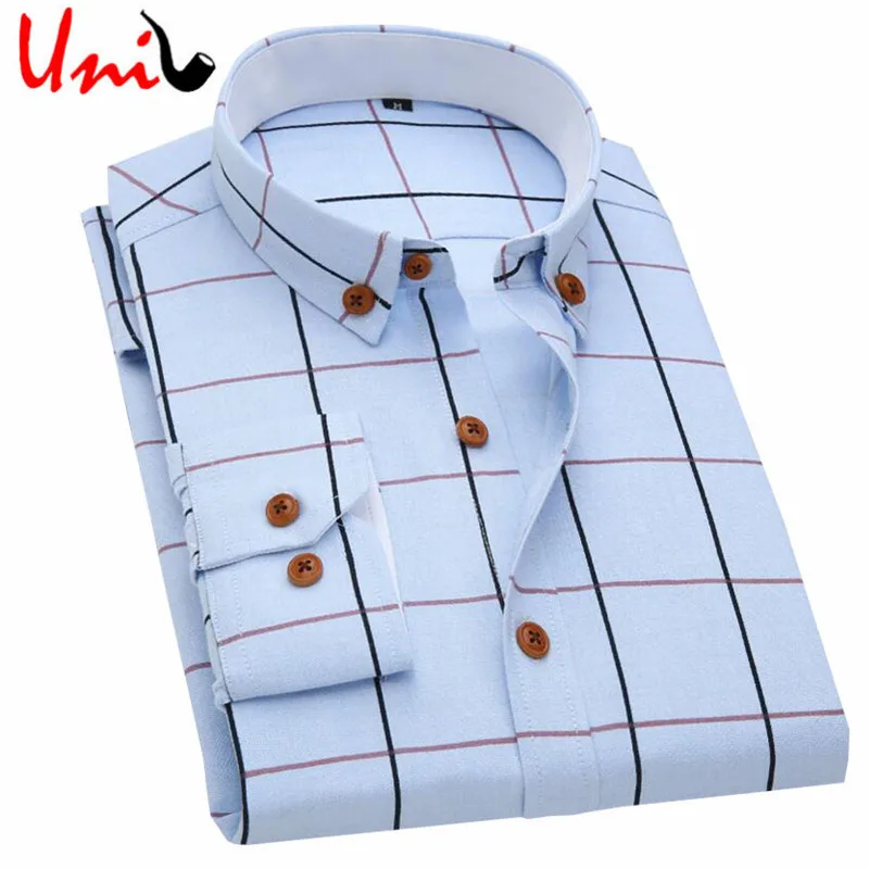 2016 New Oxford Plaid Casual Men's Shirt Spring Long Sleeve Men Dress Shirt Slim Fit Formal&Business Occupation Man Shirts YN549