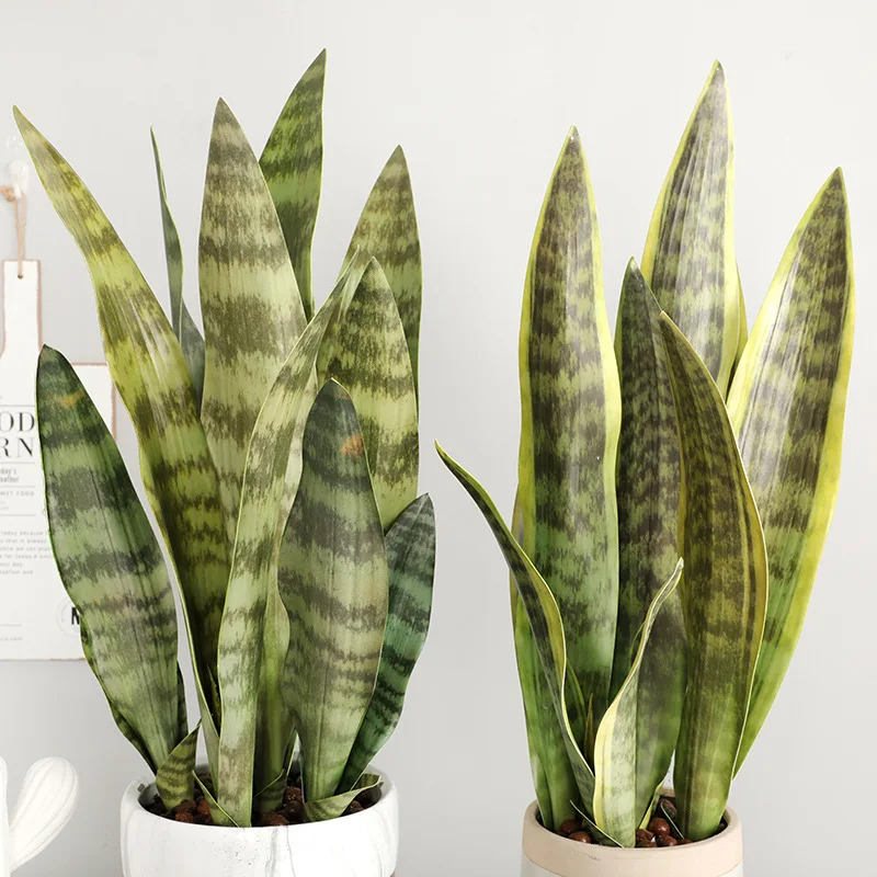 3 шт./лот искусственные растения Sansevieria ветка для бонсай украшения поддельные пластиковые Тигр Пиран листья растения для дома и сада декор