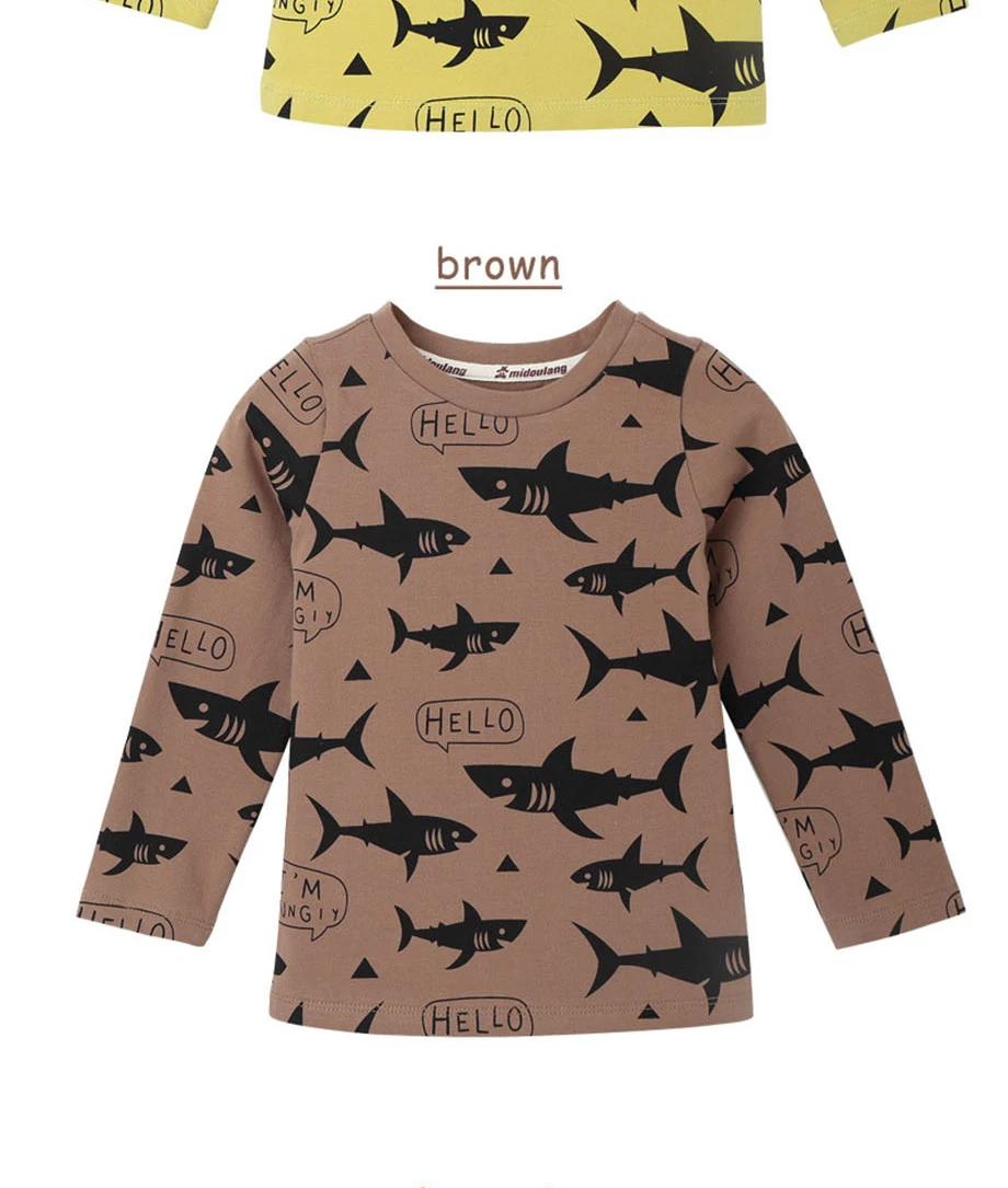 Spring Autumn Hot Brand Long Sleeve T-shirt Cartoon Animal Boys Sweatshirts Baby Girls Sports Tees Tops Cotton Kids Clothes