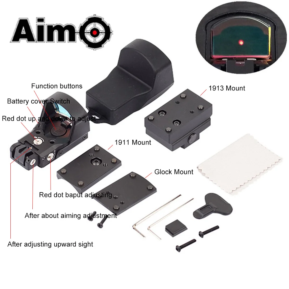 

Aim-O Tactical Riflescope DP Pro Red Dot Point Sight Scope With Mount Airsoft Telescope Softair Colimador AO6007 Hunting Optics