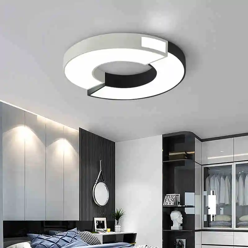 

BWART Iron LED Modern Ceiling Lights fixtures For Bedroom Dining Room luminaire black white Ceiling Lamp lamparas de techo