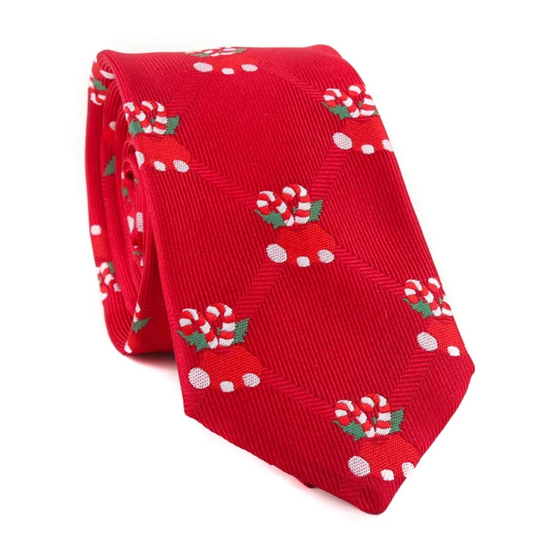 Mantieqingway мужской полиэстер шеи Галстуки для мужчин рождественские Санта Клаус жаккардовый галстук Повседневное Бизнес Животные Галстуки