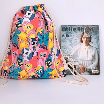 

ponyssss drawstring backpack shoulder bag unisex storage travel bags school kids adult backpacks anime new