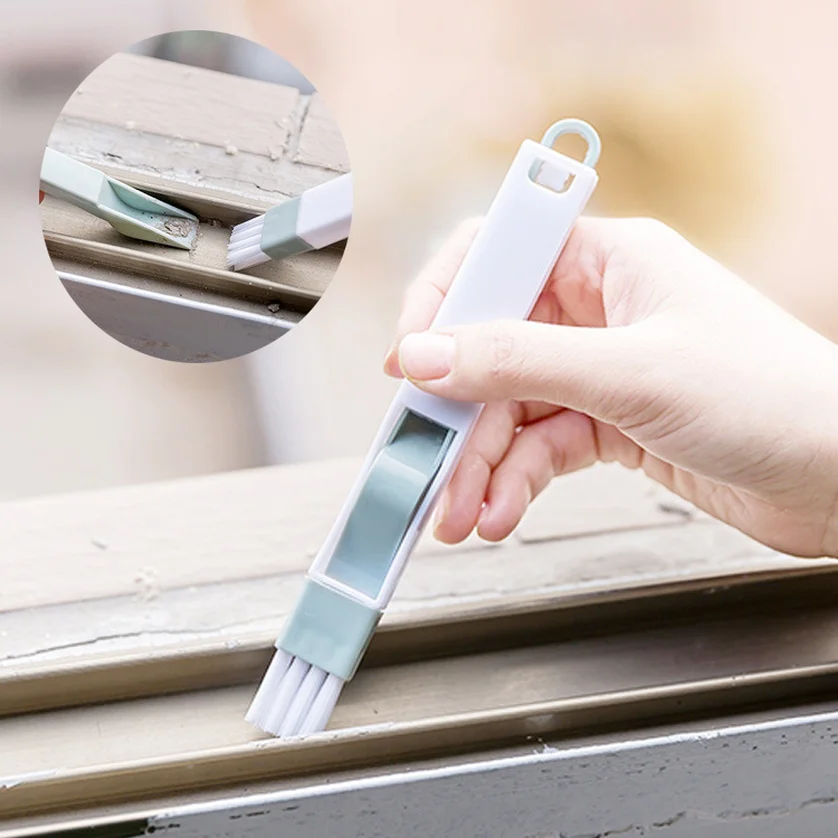 

20Pcs Multi-function Window Slot Brush with Dustpan Screen Keyboard Drawer Wardrobe Corner Gap Dust Removal Cleaning Brush 2019