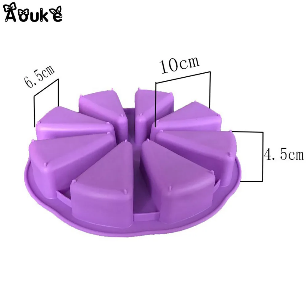 8 отверстий для хлеба треугольной формы, Жидкая силиконовая форма для печенья, помадка, формы для торта, форма для шоколадного пудинга кухонные инструменты для выпечки «сделай сам» K060