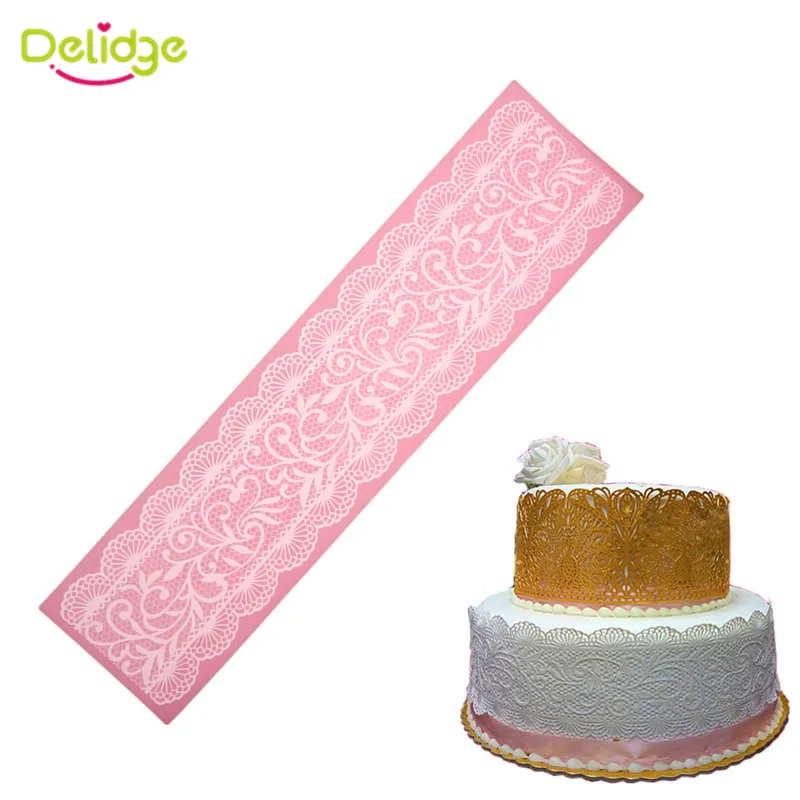 Delidge 1 шт. кружева цветок силиконовые формы для торта 3D инструменты для украшения тортов из мастики DIY торт трафарет украшение боковой поверхности тортов трафареты