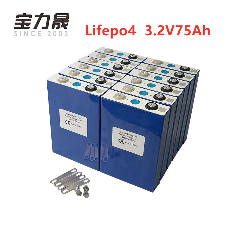 2019 Новый 20 шт 3 2 V 75Ah lifepo4 аккумулятор призматический элемент 12V80Ah для EV RV Ремонтный
