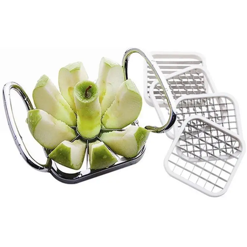 

5pcs\set Stainless Steel Apple Cutter Slicer Vegetable Fruit Apple Pear Potato Chips Manual Strip Chopper Kitchen Tools