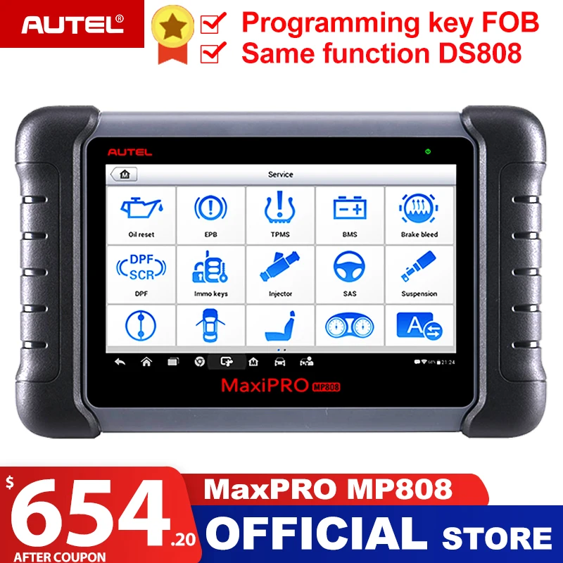 

Autel MaxiPRO MP808 Automotive Scanner Car Diagnostic Tool Auto Full System Test OBD Autoscanner PK MaxiDAS DS808 Maxisys MS906