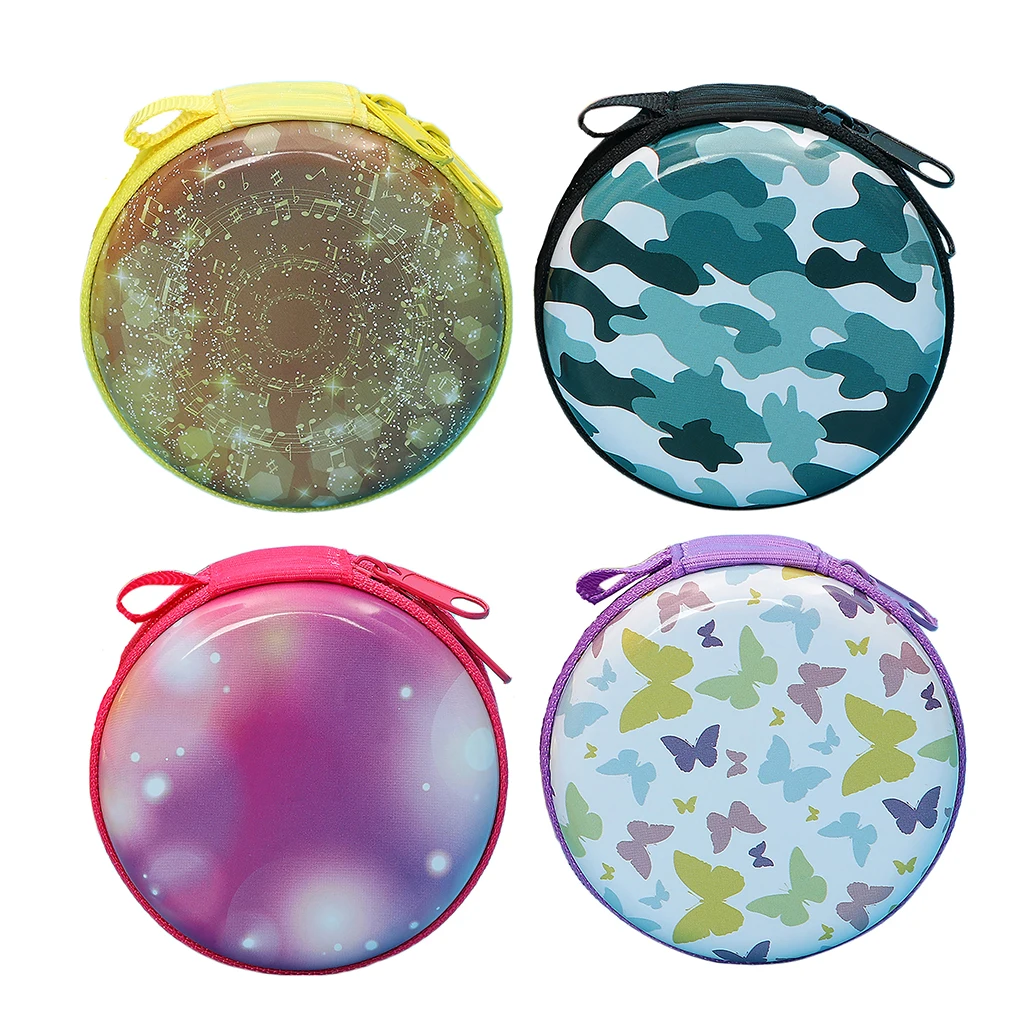 

Mini Waterproof Zipper Earphone Case Round Sports Headphone Bag SD Card Storage Box Carrying Pouch Supplies