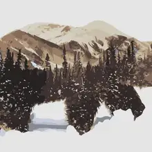 На заказ Алмазная картина Полная площадь/Круглый мультфильм Медведь снег пейзаж eigen foto Алмазная вышивка аксессуары eid box ima кошки