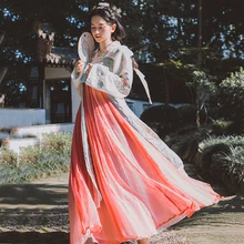 Китайский Hanfu костюм для восточных танцев, традиционная Женская одежда династии Тан, Мужская древняя народная одежда, женское сценическое платье DC1132