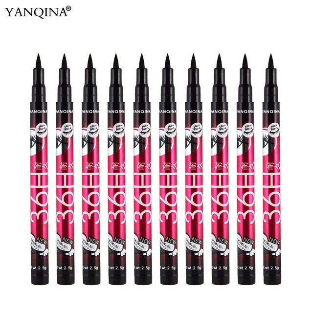 YANQINA Lasting 36H Liquid Eyeliner Pencil Waterproof Black Makeup Long-lasting Easywear Eye Liner Pen Cosmetic Lady Beauty Tool 1