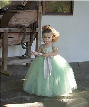 light green flower girl dresses