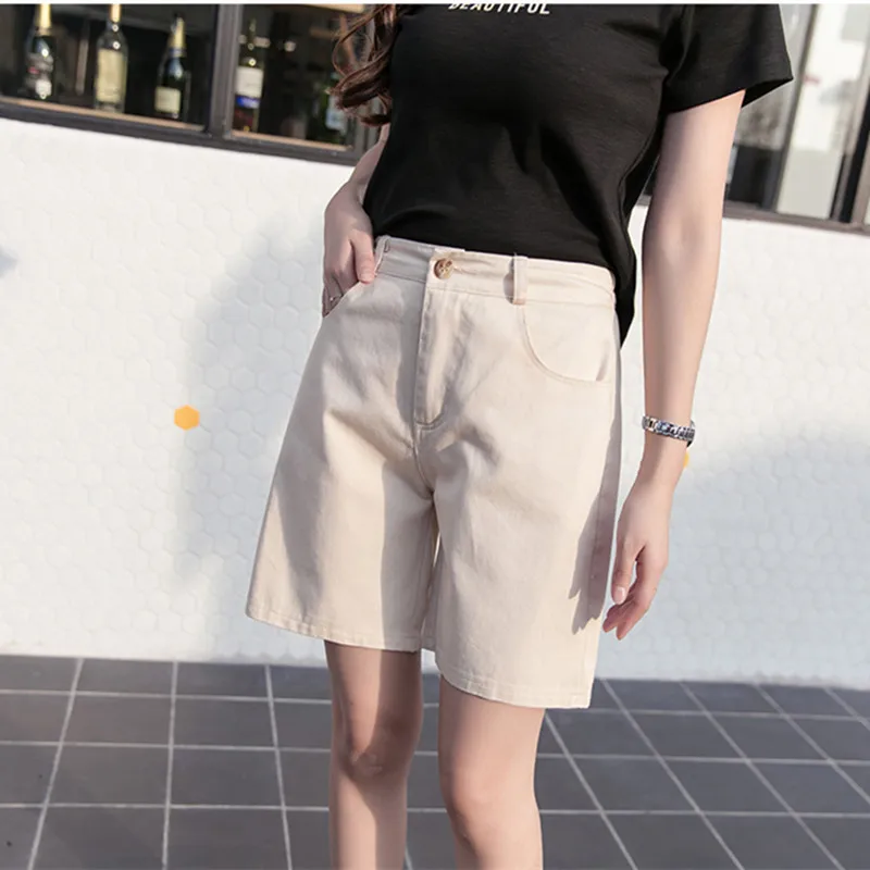 plus size clothing Hzirip 2020 Summer Women Hot Short Fashion Loose Cotton Wide Leg Shorts Candy Color Casual Shorts Womens Plus Size Bottoms S-3XL bike shorts women Shorts