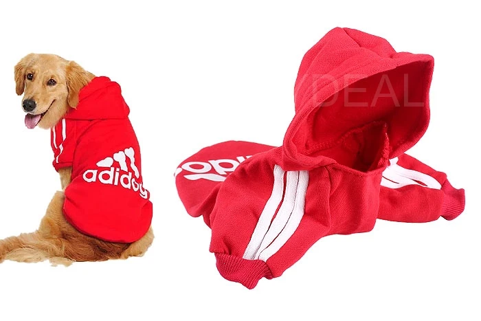 Brand New Cute Cotton Pet Puppy Dog Clothes Red Hooded Sweater T-Shirt for Dogs SizeM for good selling