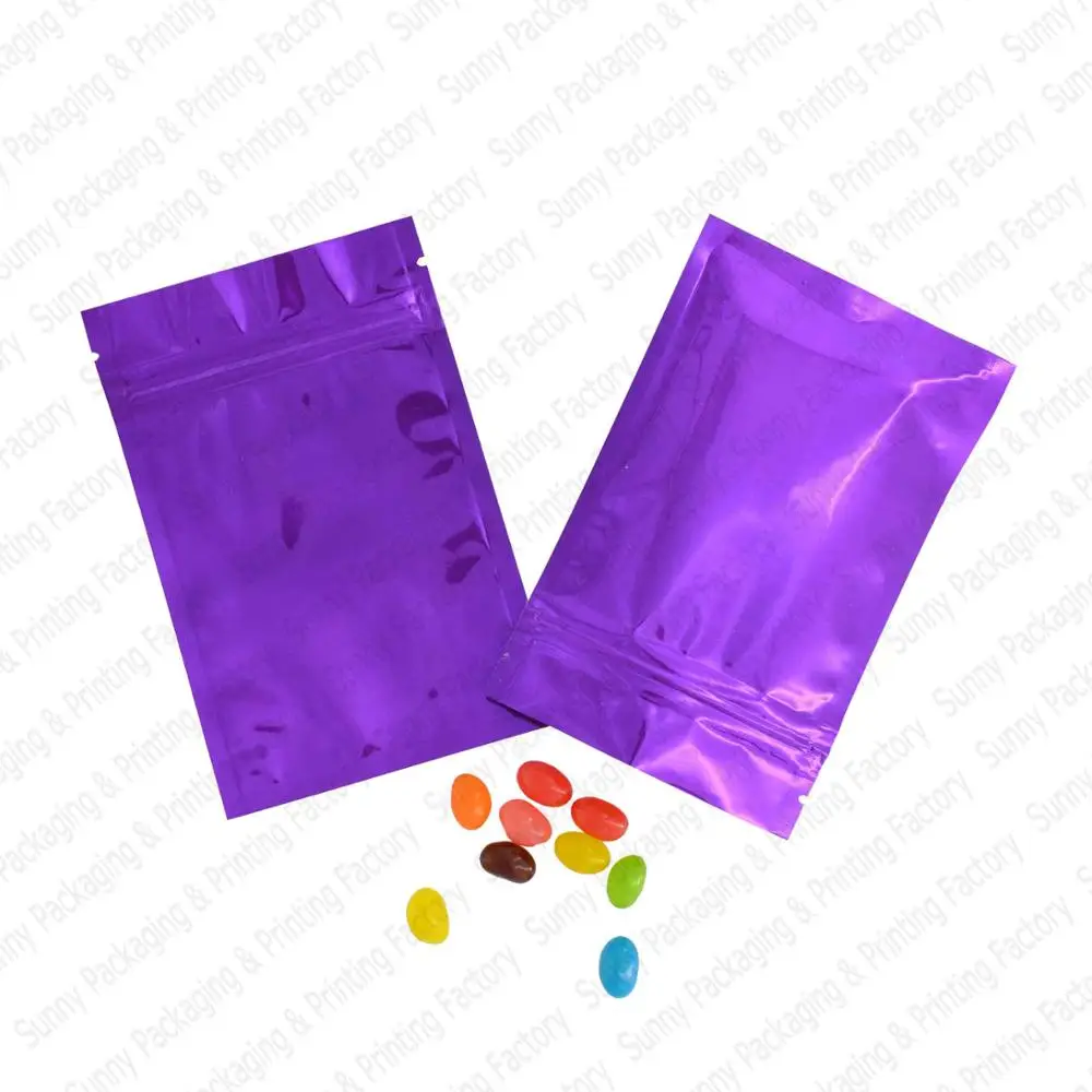 8,5x13 см(3,3 ''x 5,1'') подарочные пакеты с замком-молнией, пакеты с замком для чая, влагостойкие пакеты для закусок - Цвет: Фиолетовый
