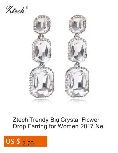 Ztech Pink Color Big Statement Crystal Earrings For Women Brincos Grandes New Arrival Fashionable Rhinestone Drop Earring