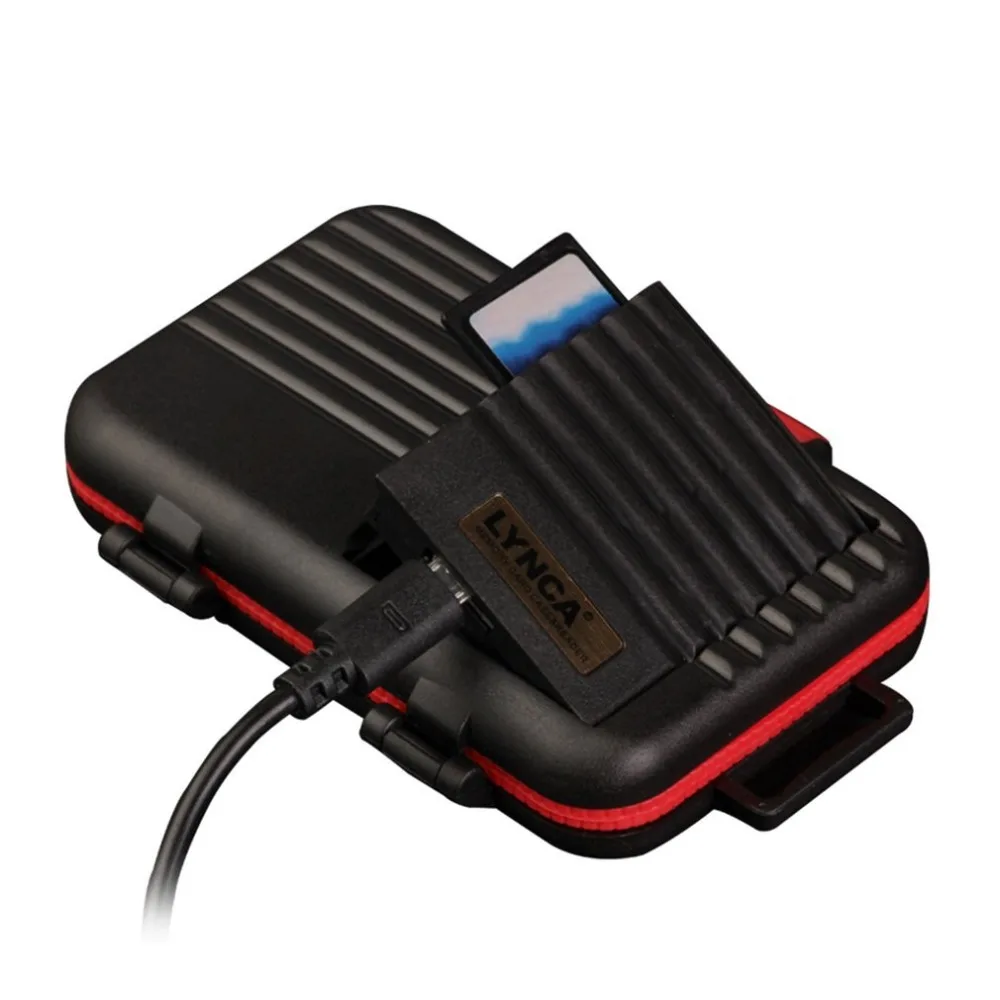 

Waterproof 2 in 1 Card Reader Card Storage Trolley Case High Speed 120G Card Reader Box Slot Easy Shooting for Sharing