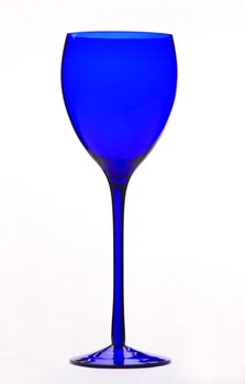 

Seckill shipping handmade color sapphire blue lead crystal wine glass goblet Wine decoration