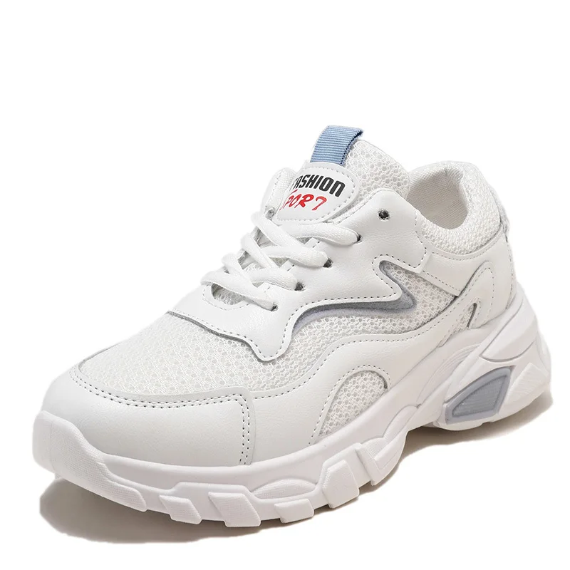 

YeddaMavis Daddy Shoes Women Shoes Casual Sneakers 2019 Spring New Fashion Famale Running Shoes Thick Bottom Wedges Shoes Flats