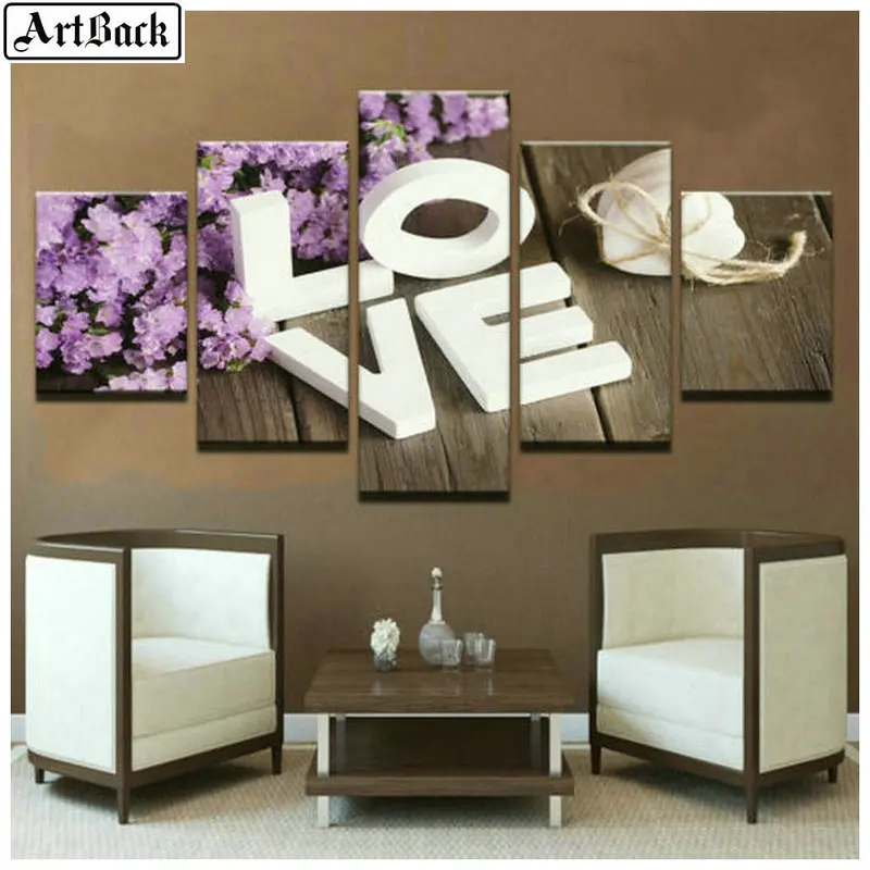 ARTBACK 5 spell diamond painting &quotLOVE&quot icon full square drill love pattern Алмазная мозаика 3d