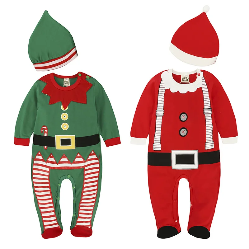 Infant Baby Christmas Santa Claus Cute Romper Kids Newborn Jumpsuits