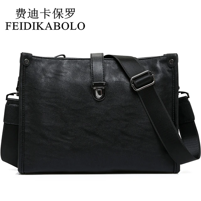 Feidikabolo Latest Arrival Black Leather Messenger Bag Mens Cross Feidikabolo Latest Arrival Black Leather Messenger Bag Mens Cross Body Shoulder Bags Luxury Business Envelope