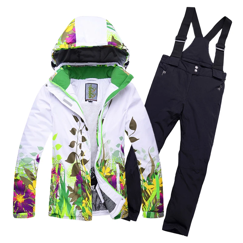 Зимняя верхняя одежда для детей, лыжная одежда для детей 8-14 лет, детская теплая водонепроницаемая Лыжная куртка с флисом+ комбинезон