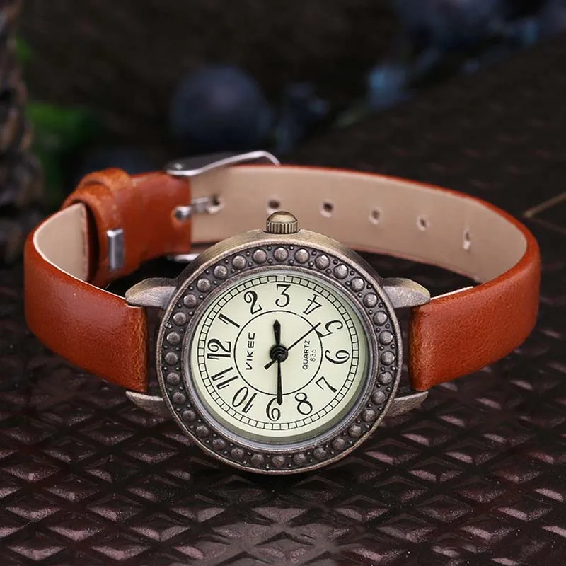 Новый Reloj Mujer изысканный ретро Стиль женские часы пояс Кварцевые наручные для