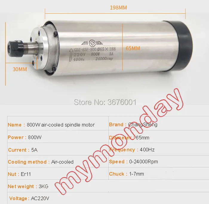800W air size