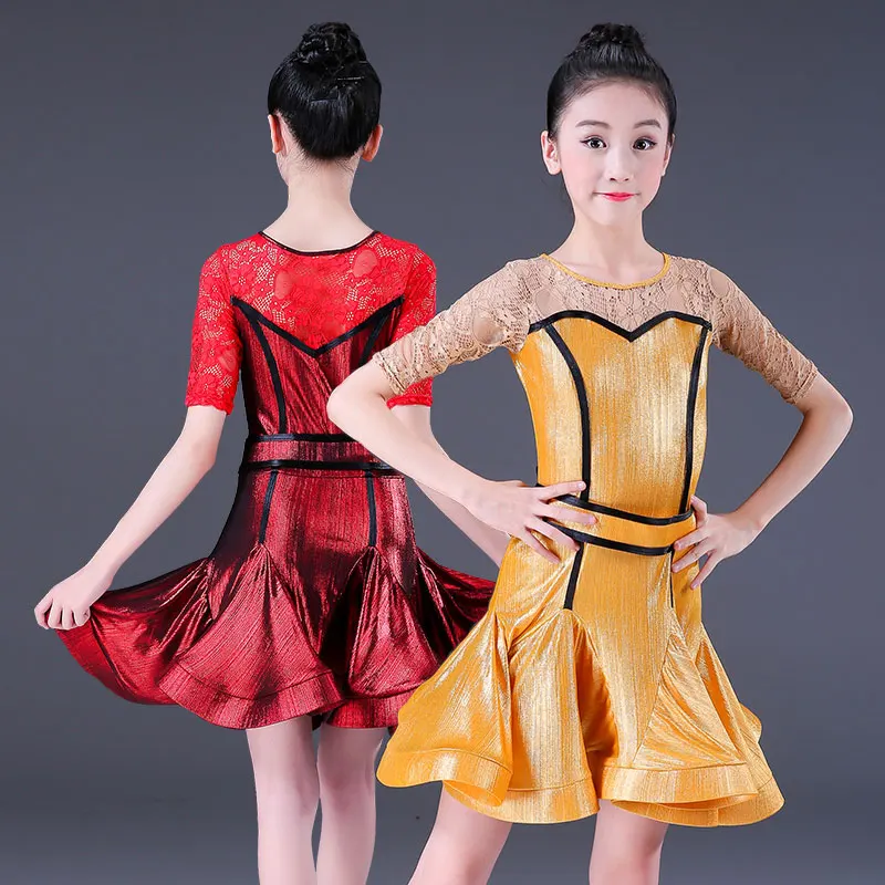 

Professional Latin Dance Dress For Girls Children Kids Ballroom Shiny Latin/Rumba/Salsa/Cha Cha/ Tango Dress Performance Costume