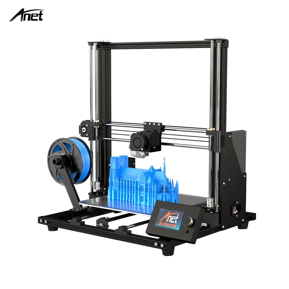 Anet A8 плюс Модернизированный Высокоточный DIY 3D-принтеры самостоятельной сборки 300*300*350 мм Большой принт Размеры Алюминий рама из сплава