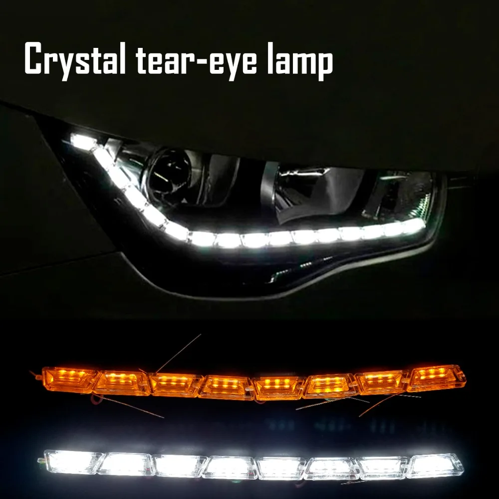 2 шт. светодиодный DRL полосы тележка на колесах гибкий белый янтарь Knight Rider