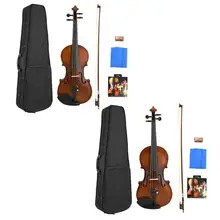 Высокое качество твердой древесины Ретро клена акустическая скрипка с струнным канифоль в коробке музыкальный инструмент Аксессуары