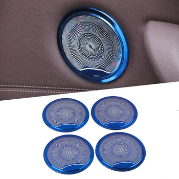 

New 4pcs Auto Car-styling Interior Door Speaker Horn Frame Trim Stickers Covers Accessories For 2018 BMW X3 G01 With Logo