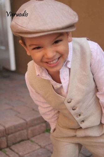 22-1        Kids Vest+Pants Spring Autumn Wedding Groom Tuxedos Boys Children Party Suits